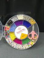 Crystal Tag Round Beads Box With Scissors