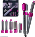 5-in-1 Hair Styler Pink Silver Portable curling Brush