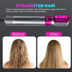 5-in-1 Hair Styler Pink Silver Portable curling Brush