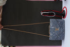 Woman's velvet Textured purse with chain